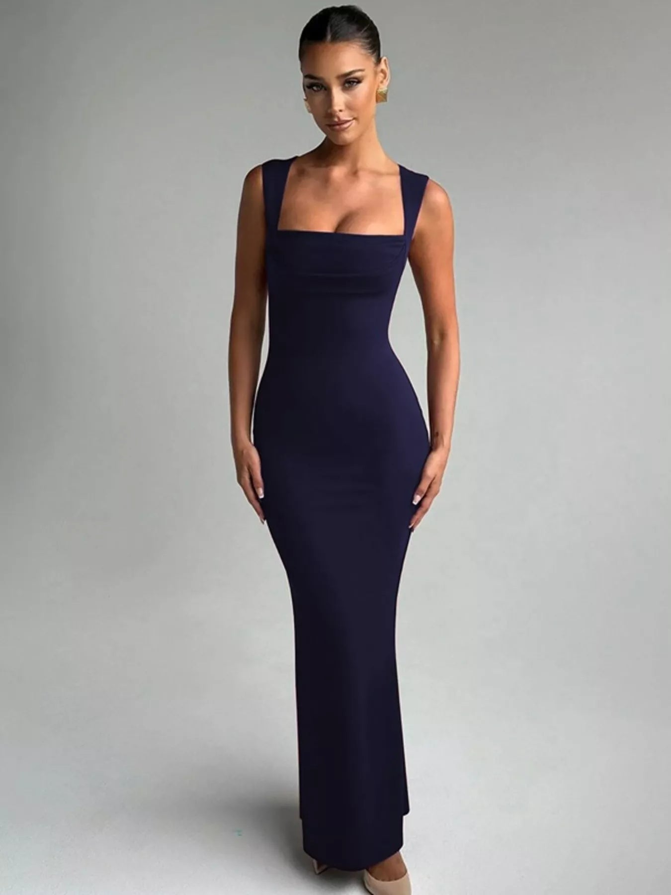Square Neck Sleeveless Maxi Dress