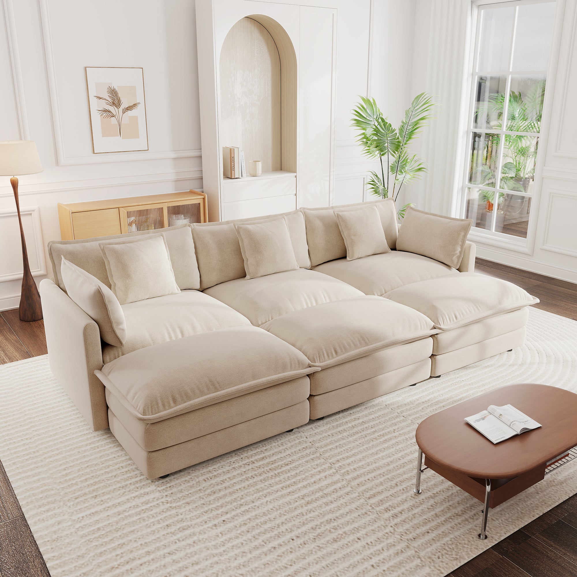 Comfortable Deep Seat Reversible Modular Sectional Sofa