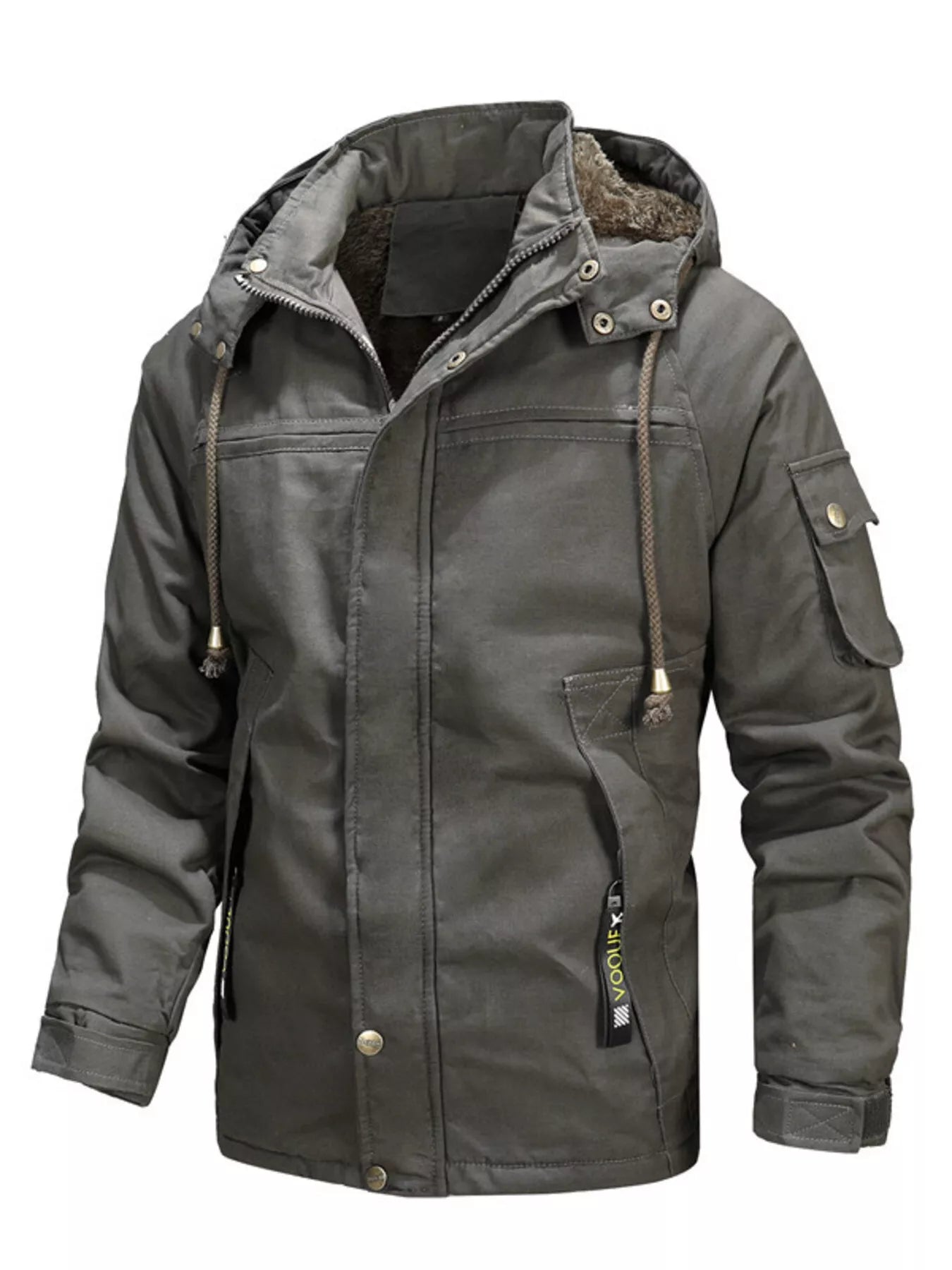 Men's Full Size Warm Hooded Winter Parka Jacket Plus Size