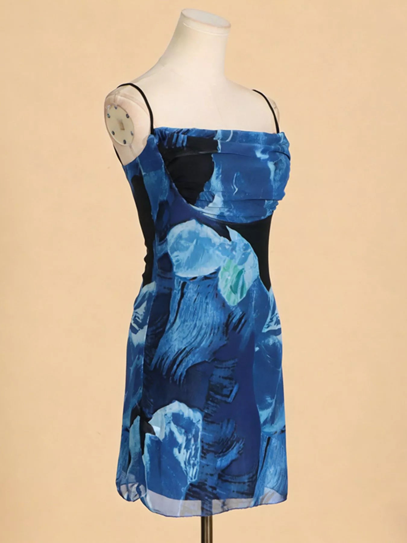 Printed Spaghetti Strap Mini Dress