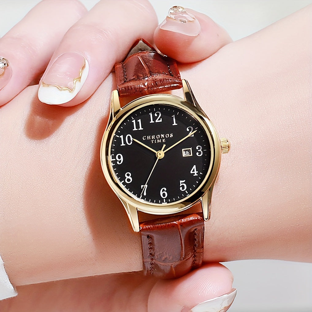 Womens Stylish And Minimalist Digital-dial Calendar Watch