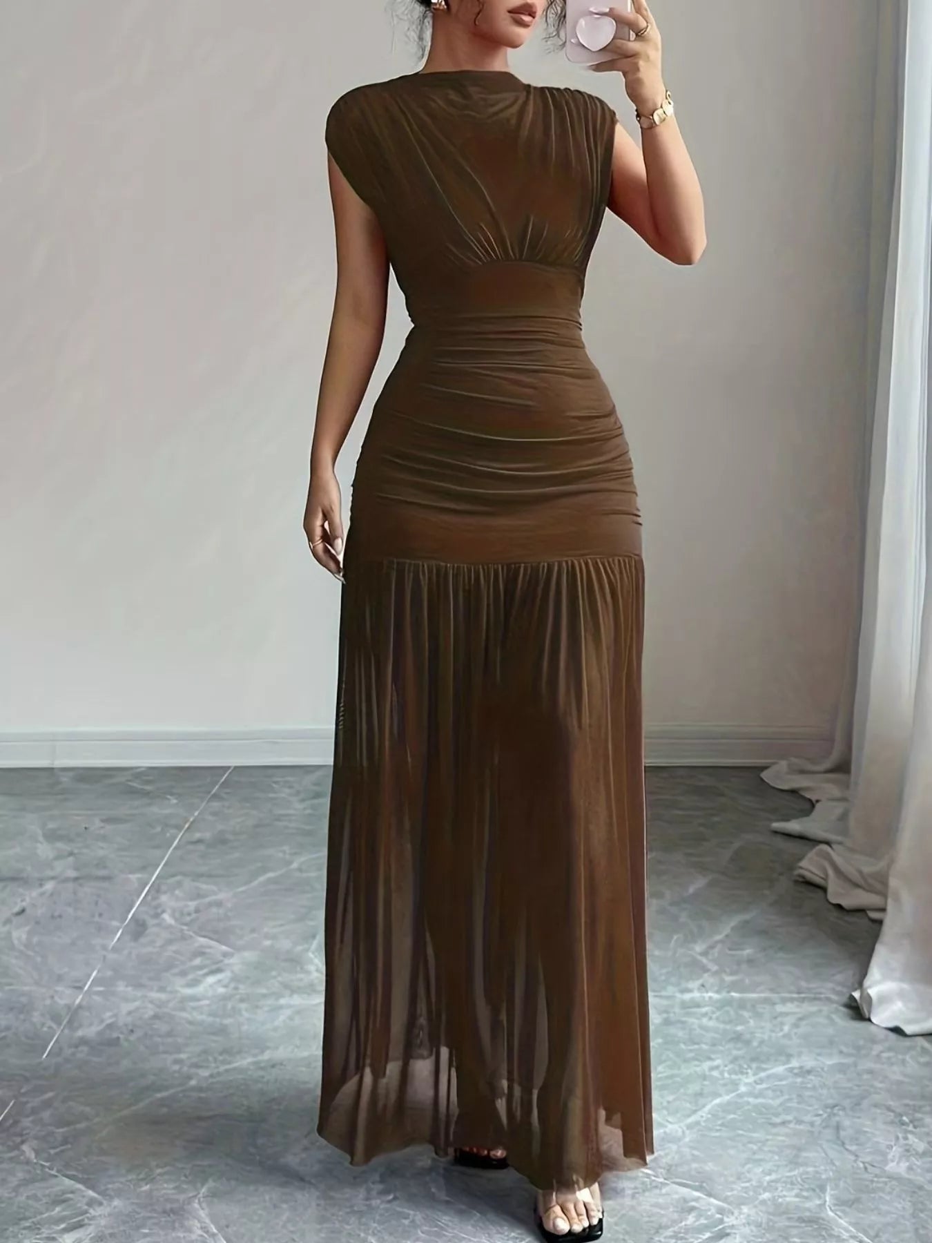 Ruched Bodycon Maxi Dress