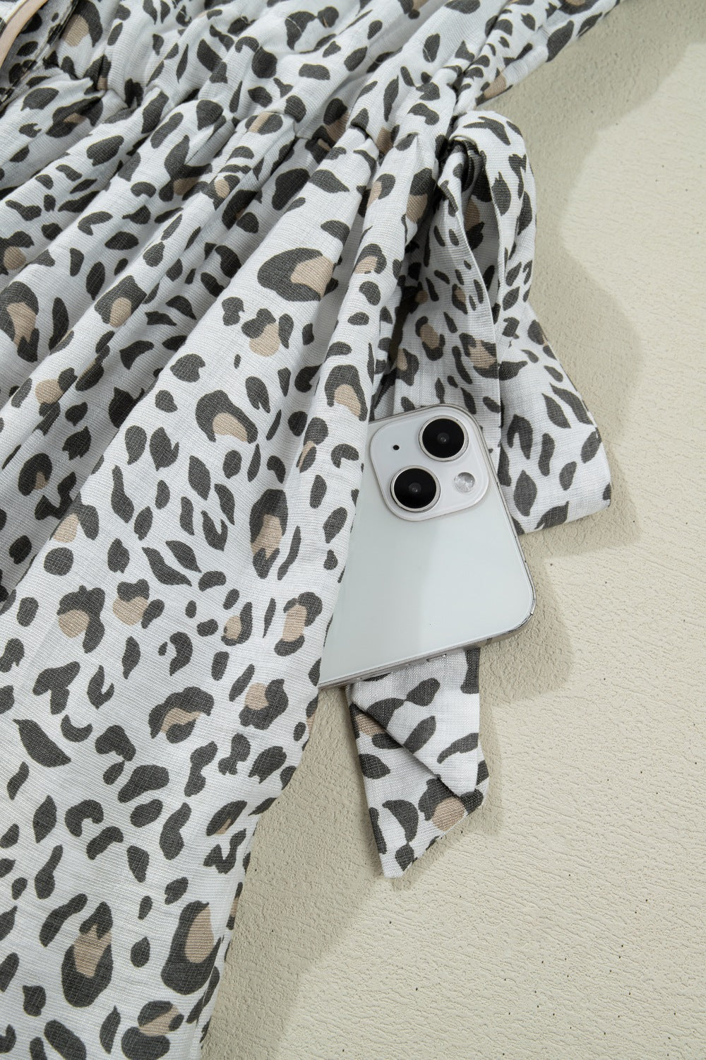 Leopard Print Button-Down Midi Dress