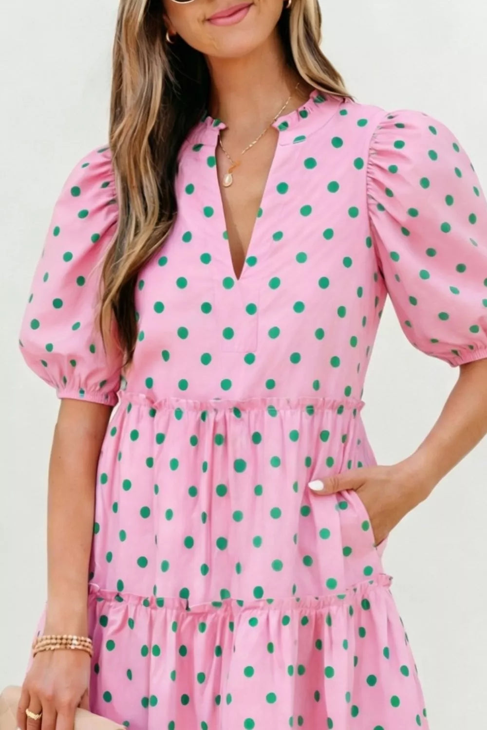 Polka Dot Tiered Mini Dress