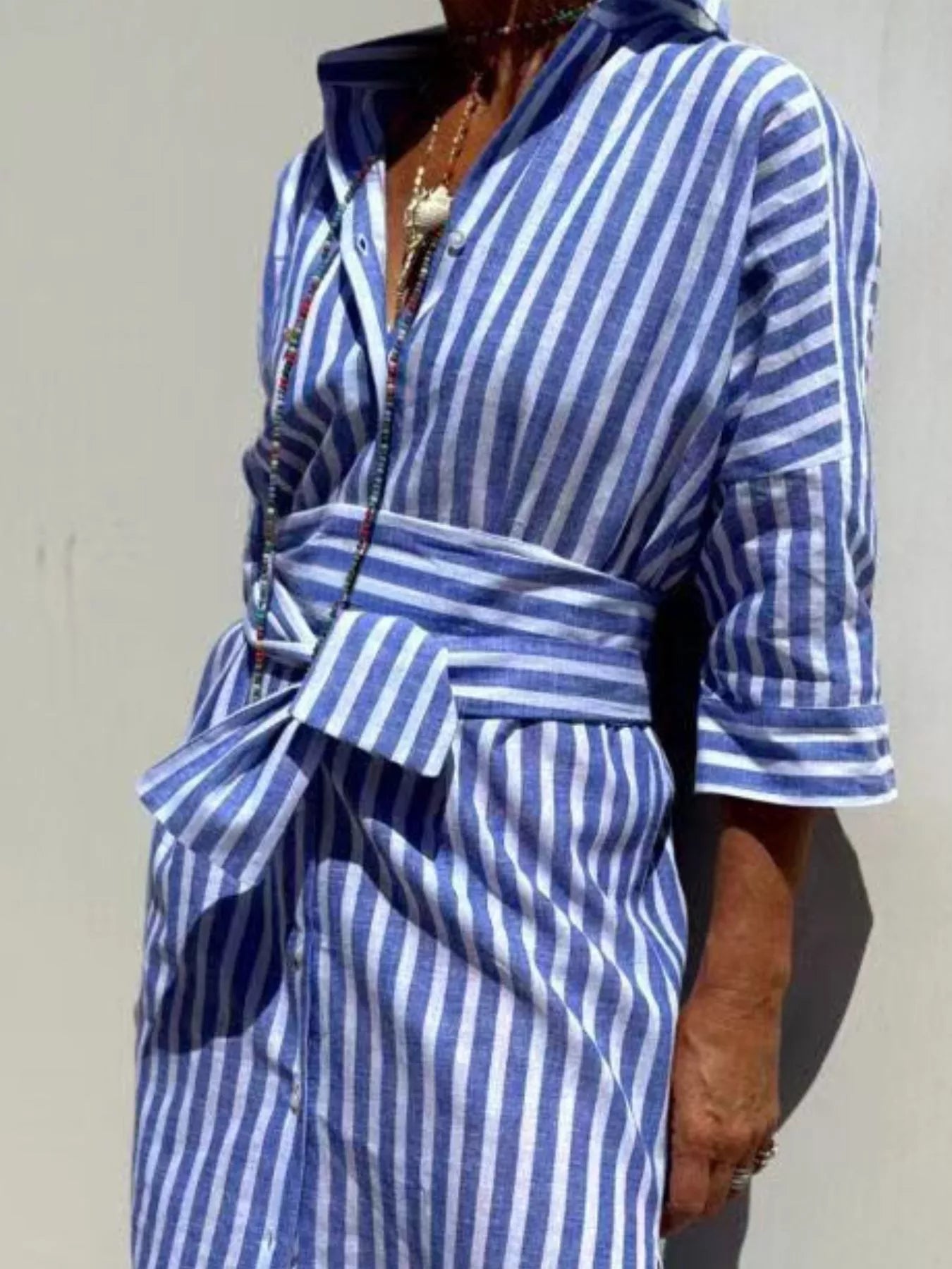 Full Size Printed Button-Down Midi Dress Plus Size