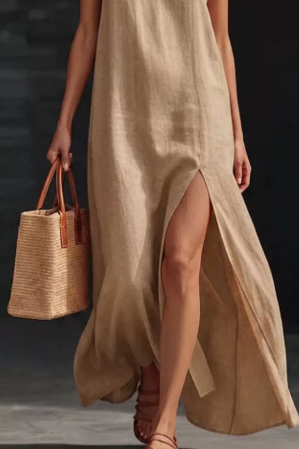 Slit V-Neck Maxi Dress