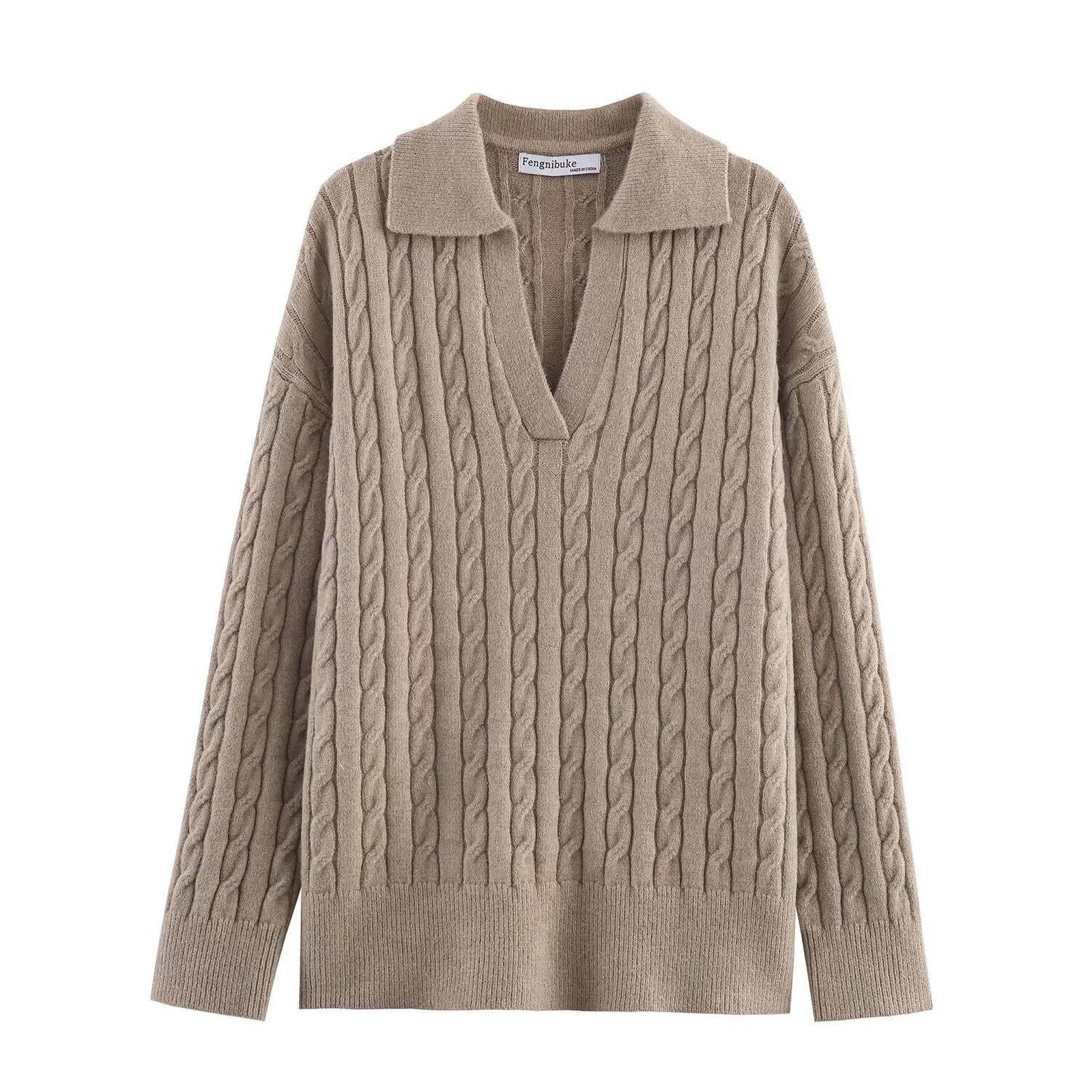 Eight legged woven polo shirt collar knit sweater