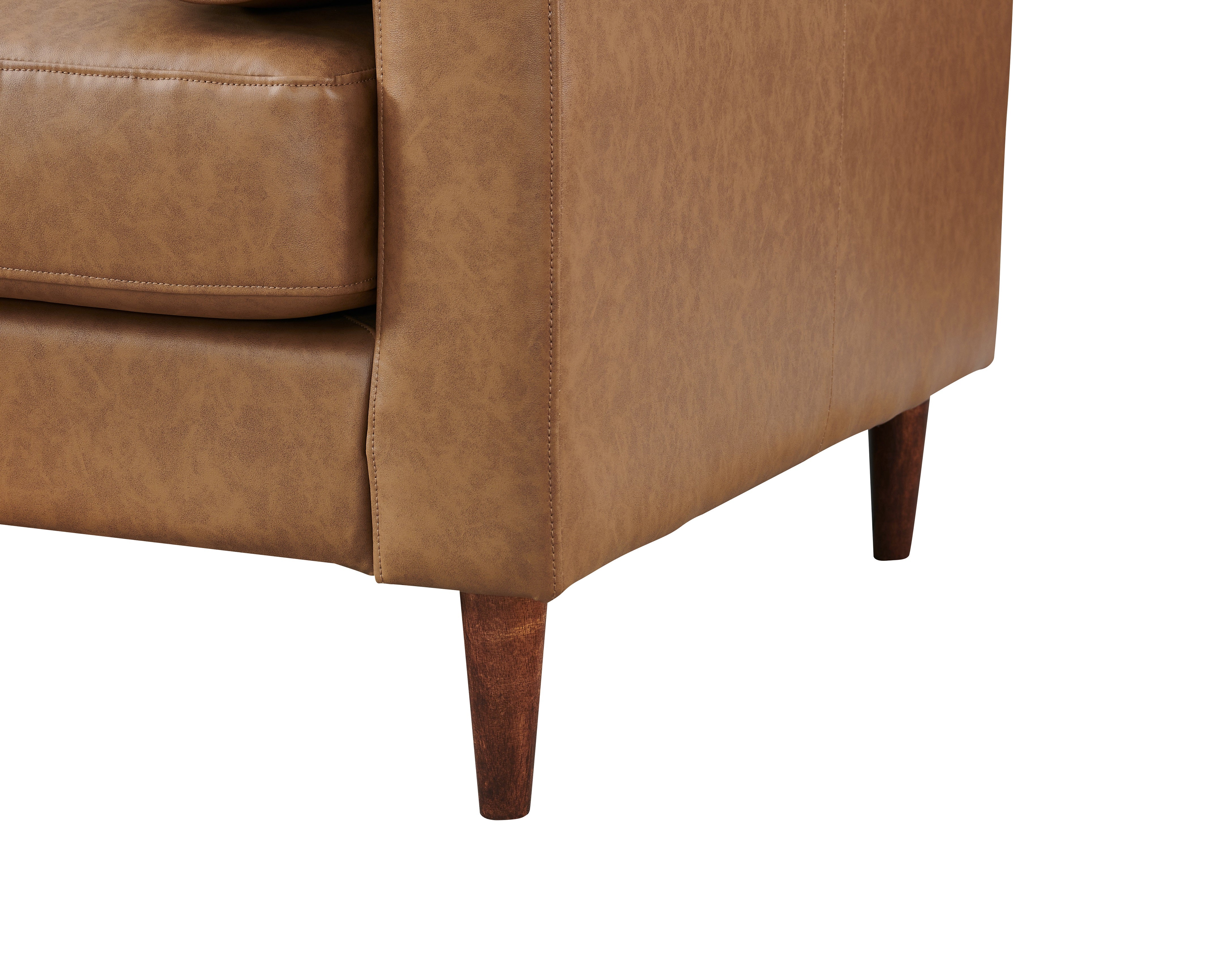 Alessandra Modern Contemporary Eco Leather Love Seat - Light Brown