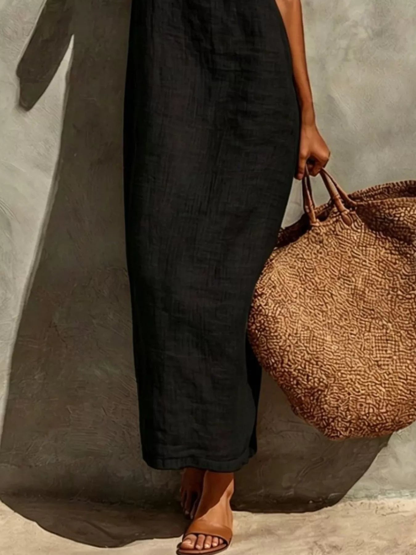 Sleeveless Linen Casual Maxi Dress
