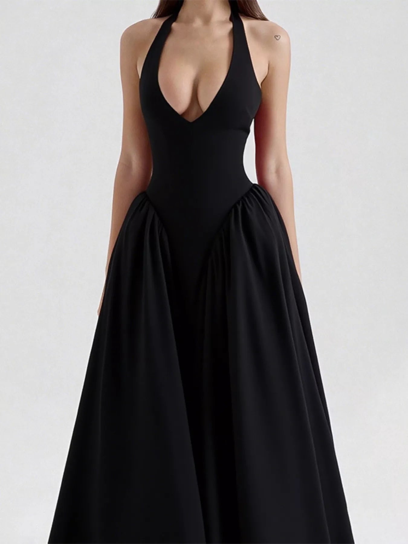 Halter Neck Midi Dress with Pockets