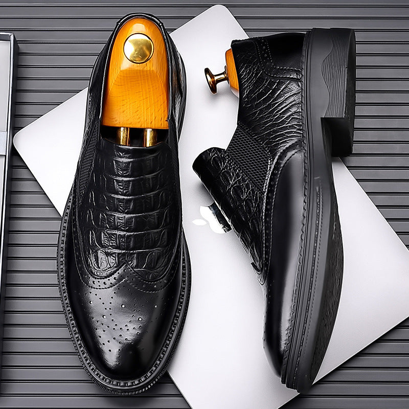 Mens Casual Dress Slip-on Leather Shoes