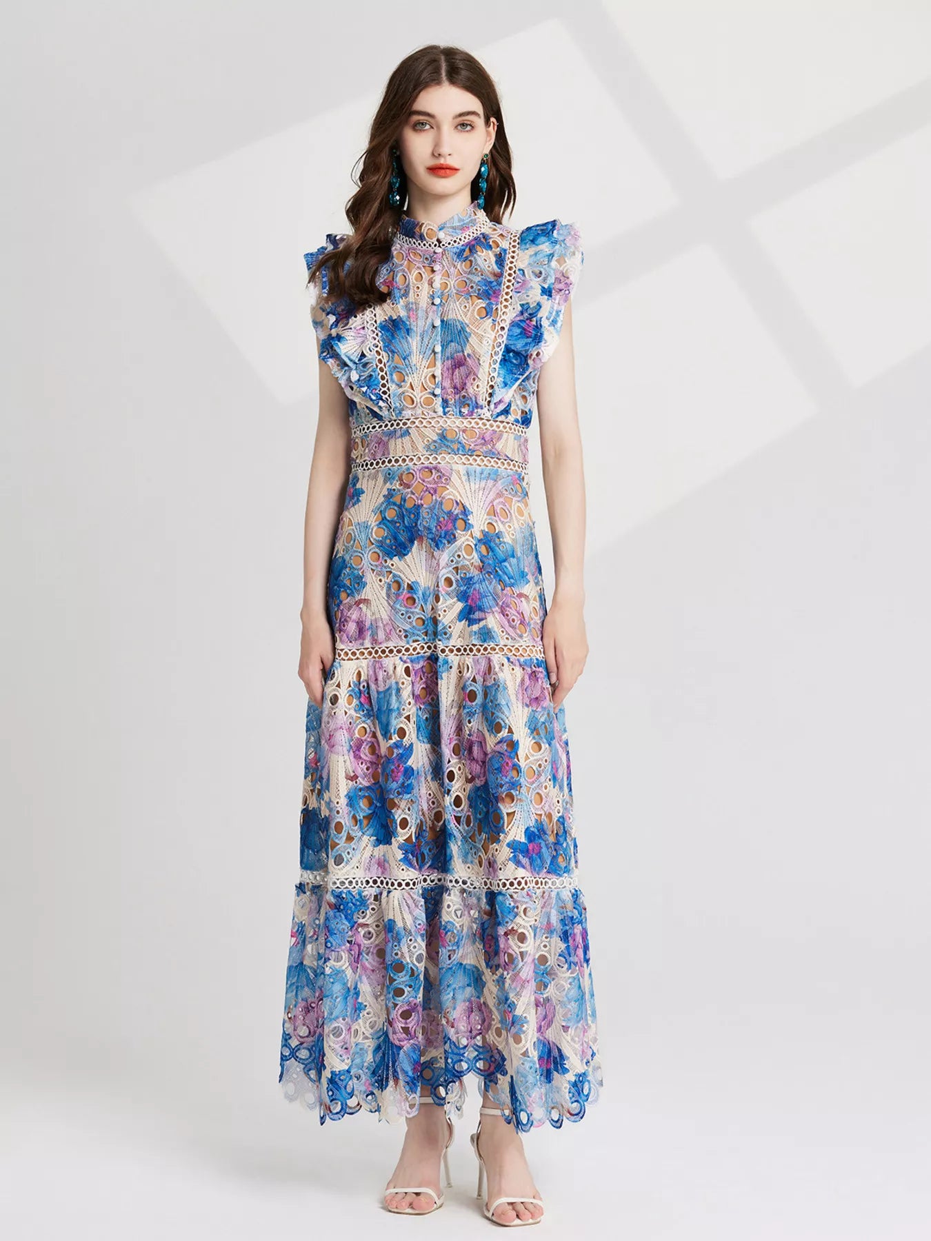 Floral Lace Detail Maxi Dress