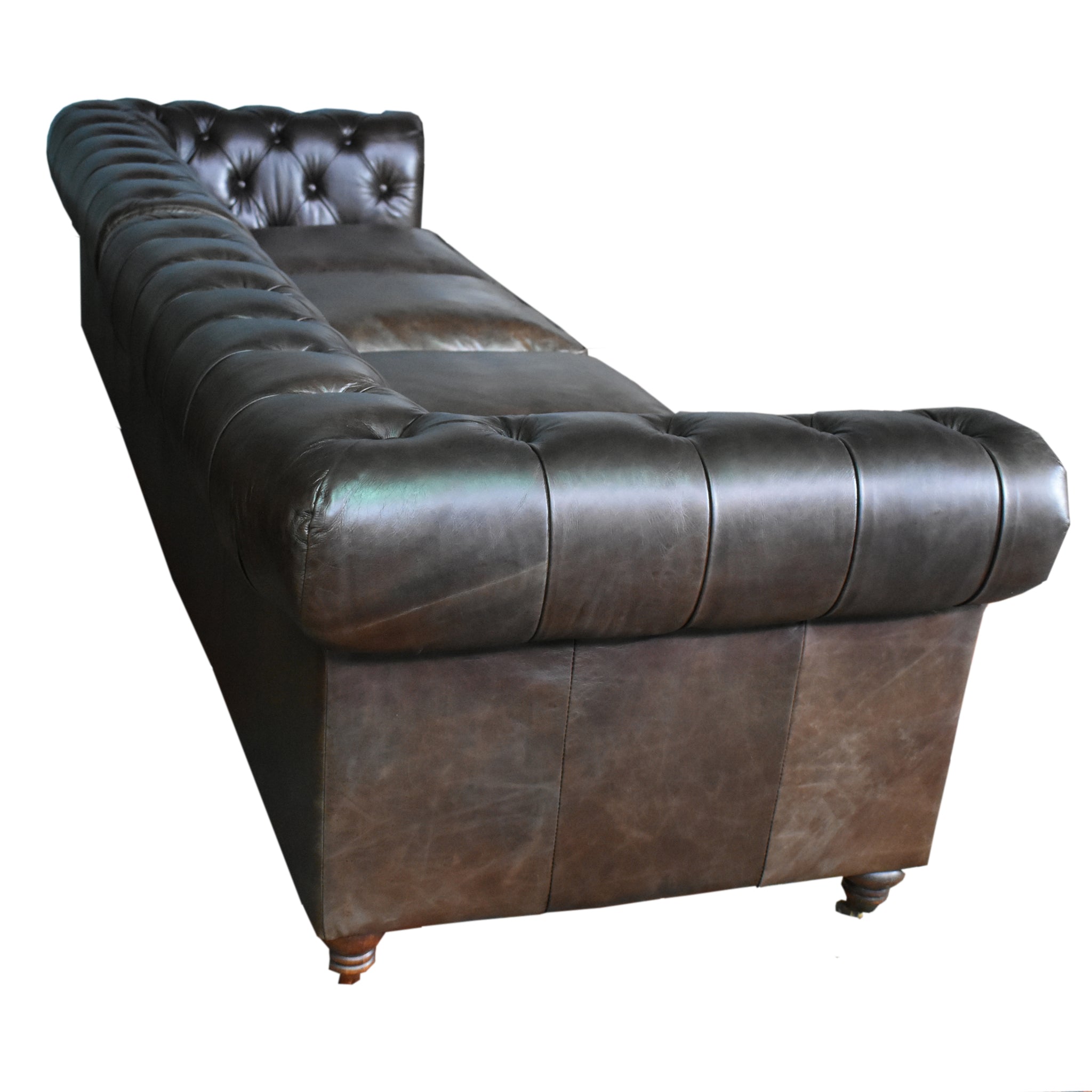 Century Chesterfield Sofa - Dark Brown Leather - 118"