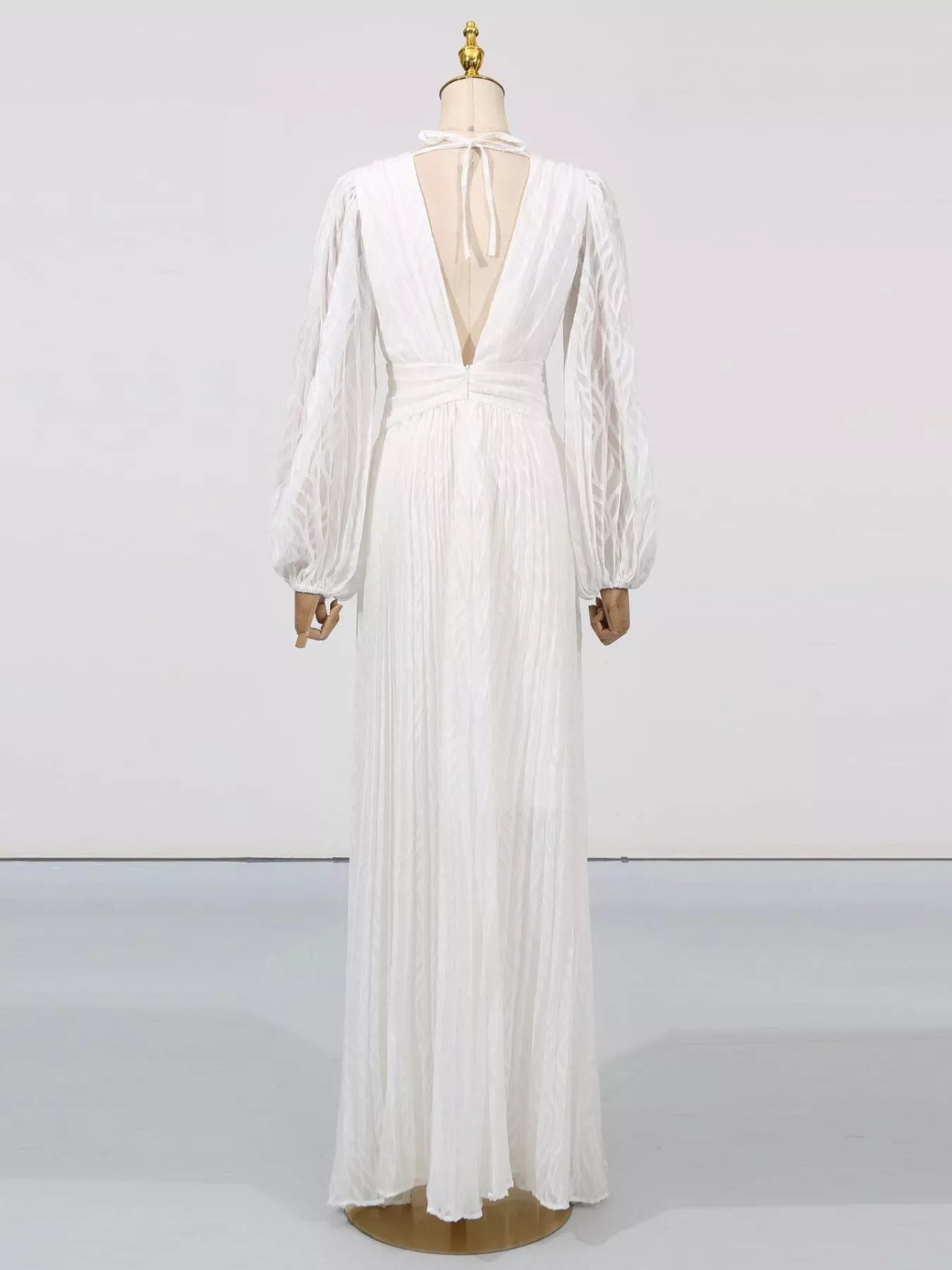 V-Neck Long Sleeve Maxi Dress