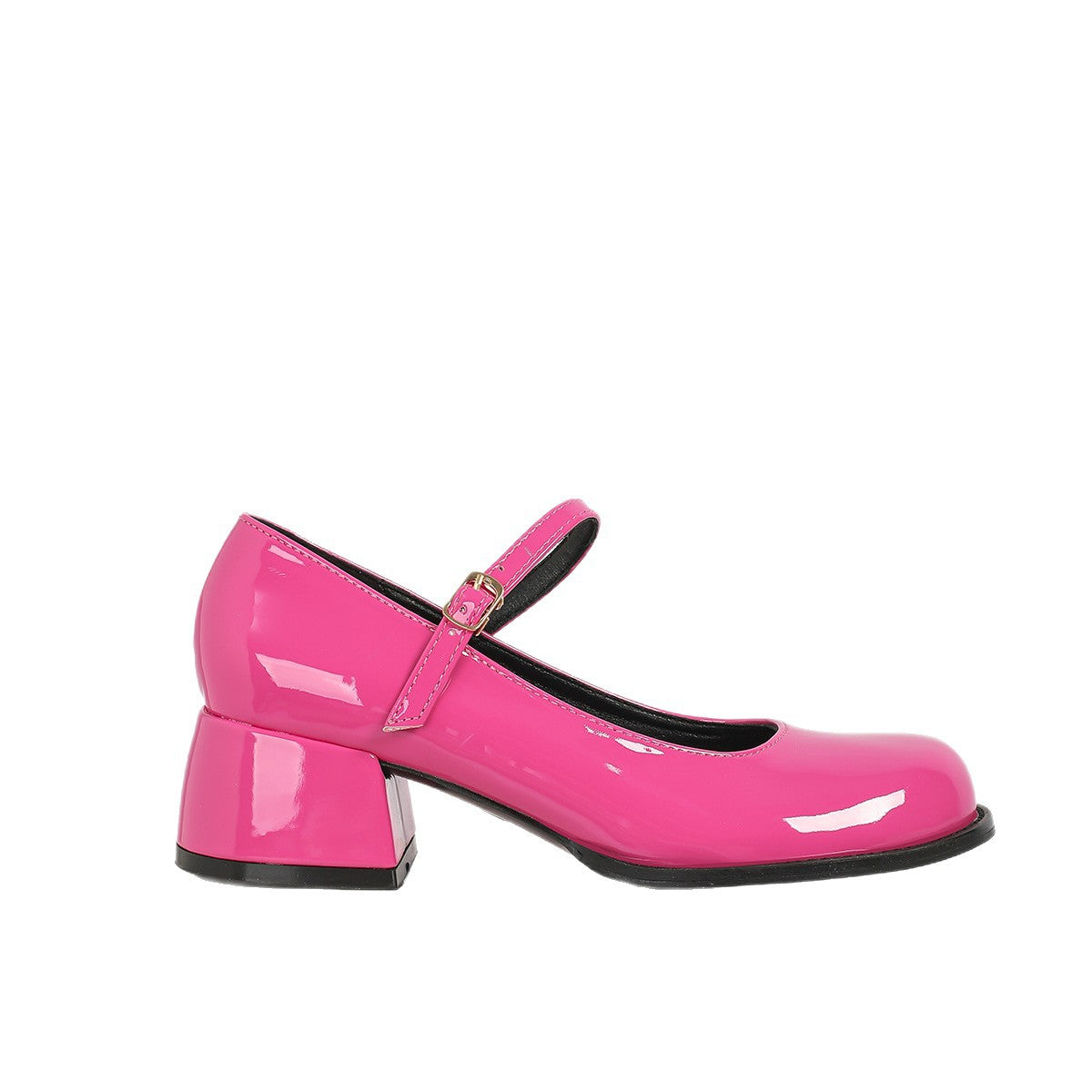 Chunky-heeled Elegant Round-toe Preppy-style Leather Shoes