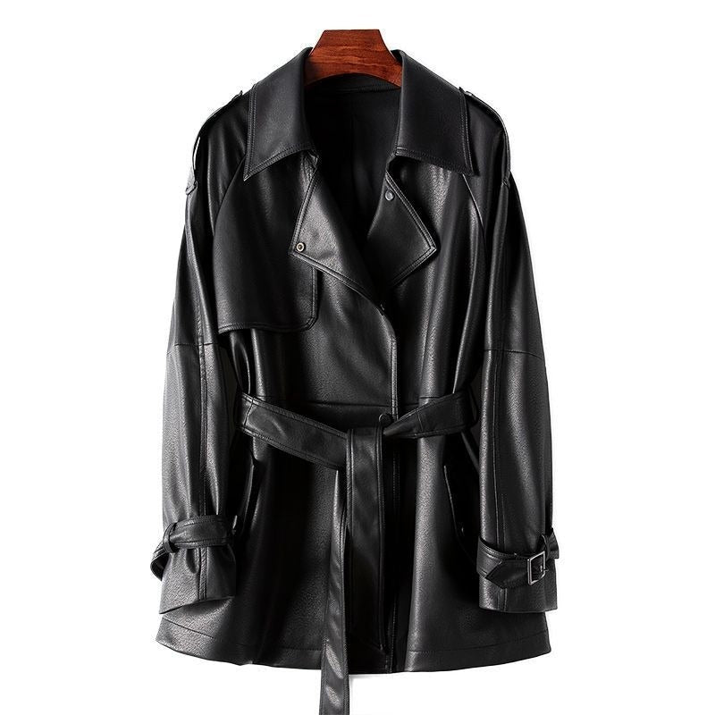 Luxe Sheepskin Leather Coat