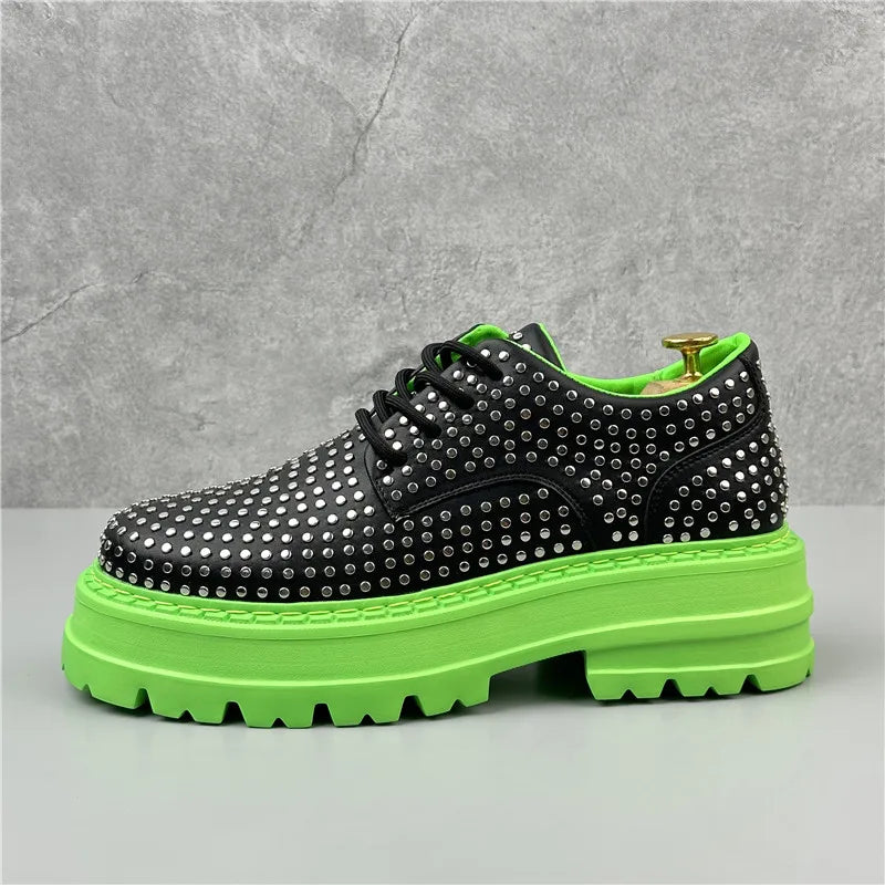 New Luxury Casual Genuine Leather Rivets High-quality Leisure Tooling Shoes Comfortable Inside Handmade Trend Fashion Shoes