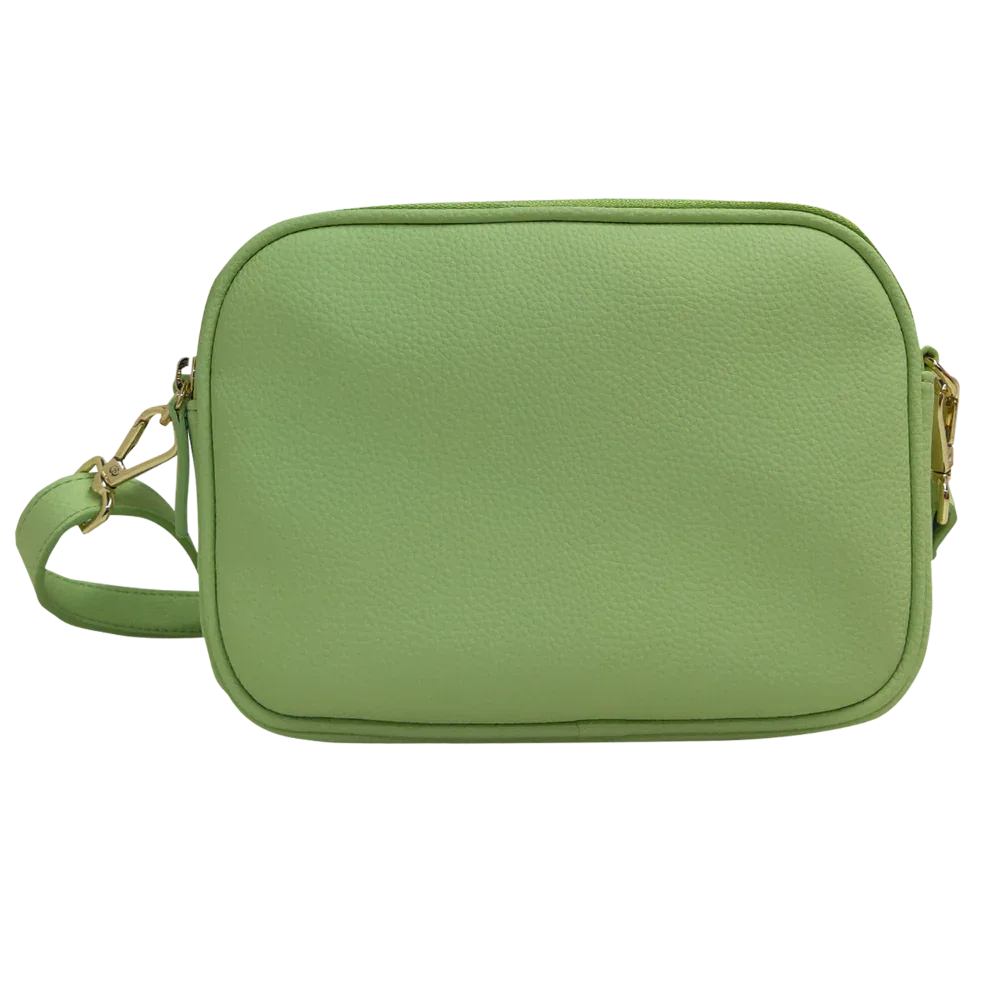 Genuine Leather Double Zipper Crossbody