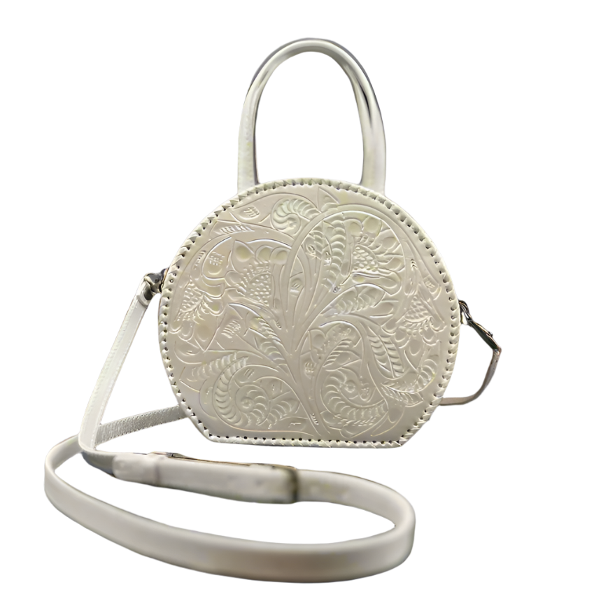 The Dixie| Hand-Tooled Leather Canteen Handbag