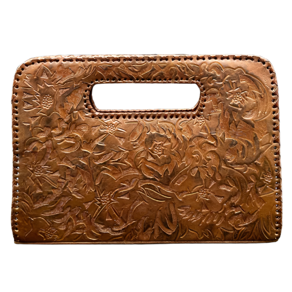 The Claire| Hand-Tooled Leather Statement Clutch