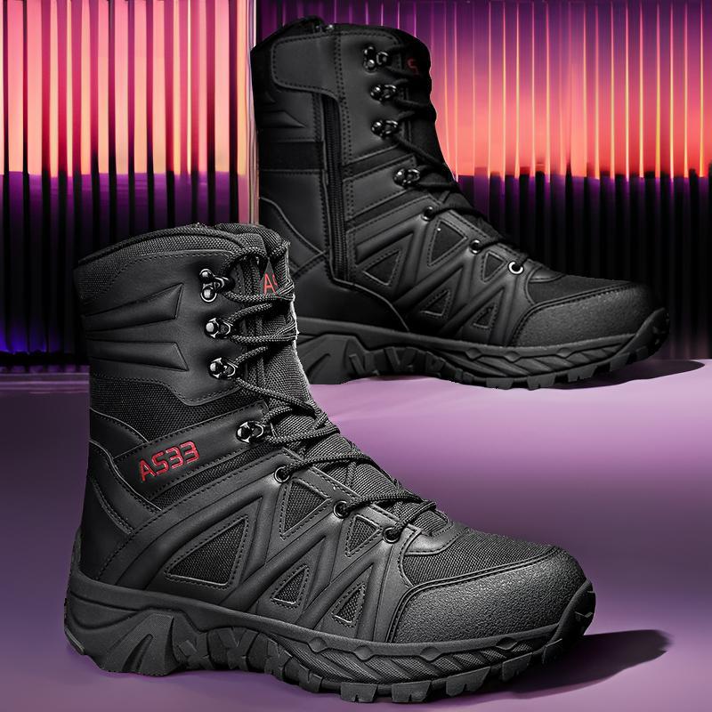 Breathable Leather Hiking Boots High-top Outdoor Climbing Shoes And Rugged Work Boots For The Wildernes