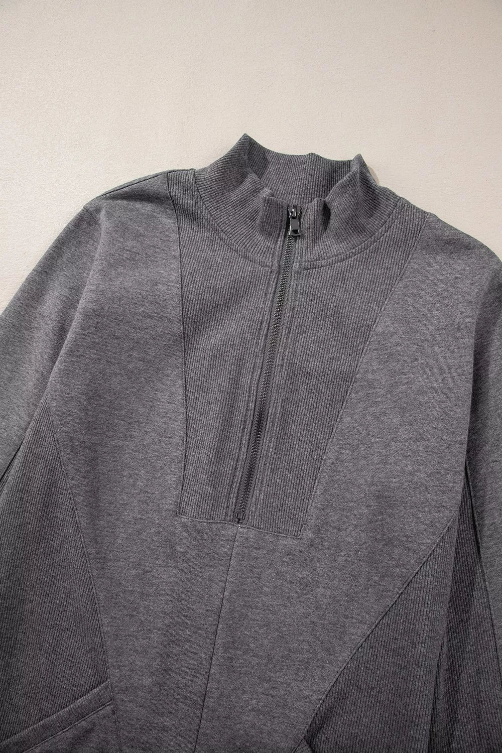 Zip Front Long Sleeve Sweatshirt Dress