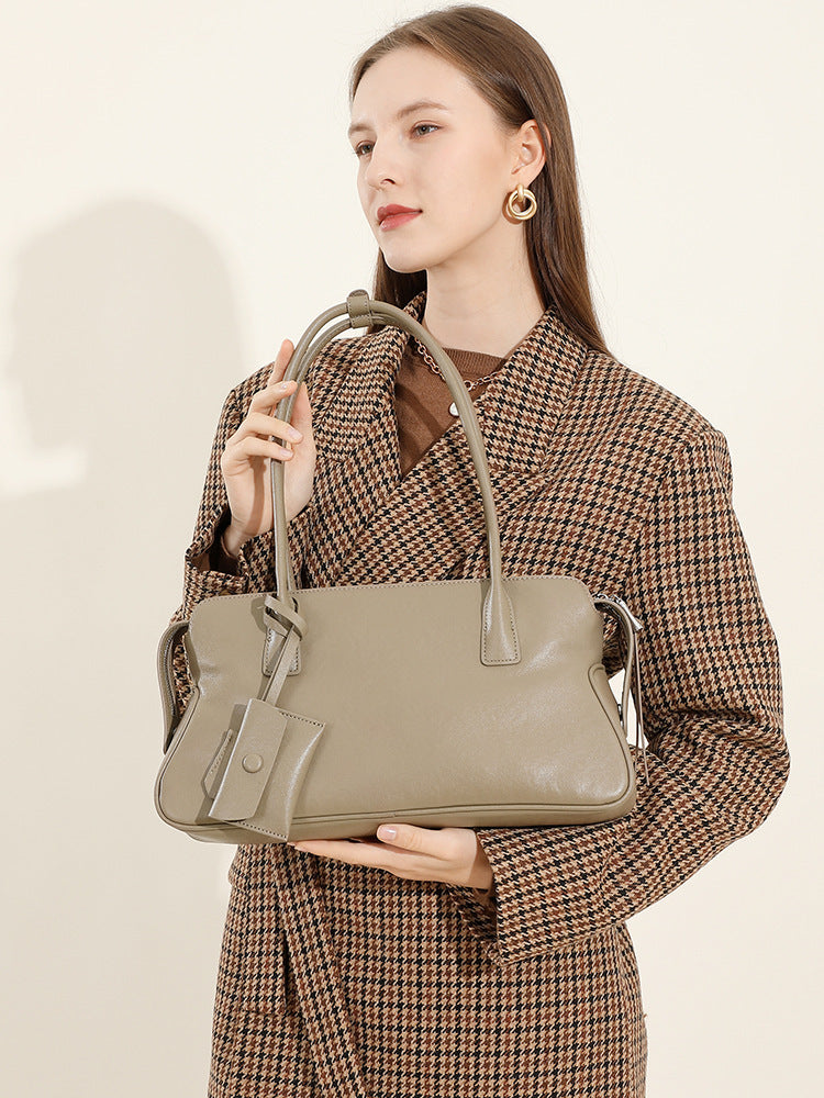 Retro Shoulder Underarm Niche Genuine Leather Bag