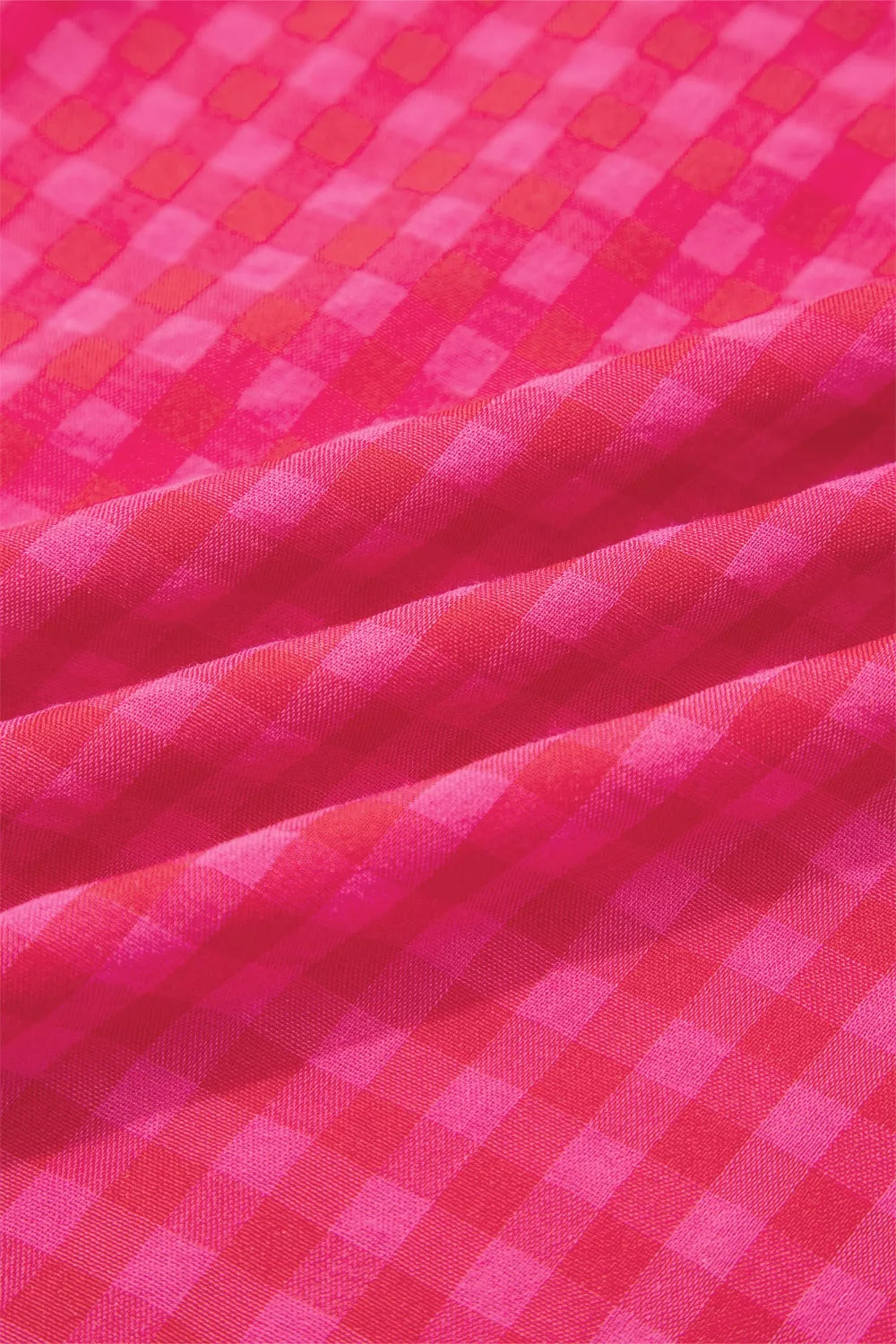 Plaid Square Neck Fit-and-flared Vacation Sundress