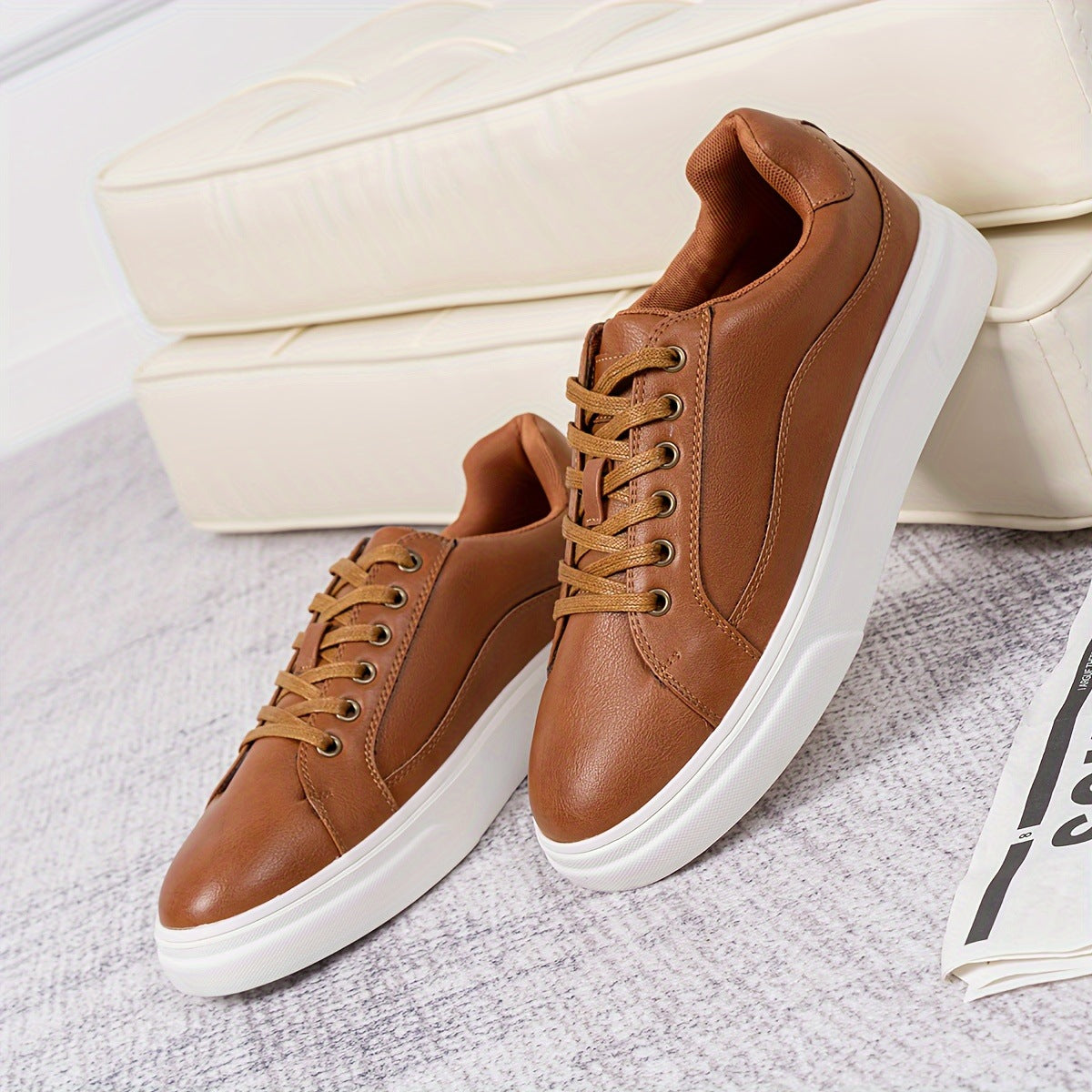 Mens Casual Versatile Leather Sneakers