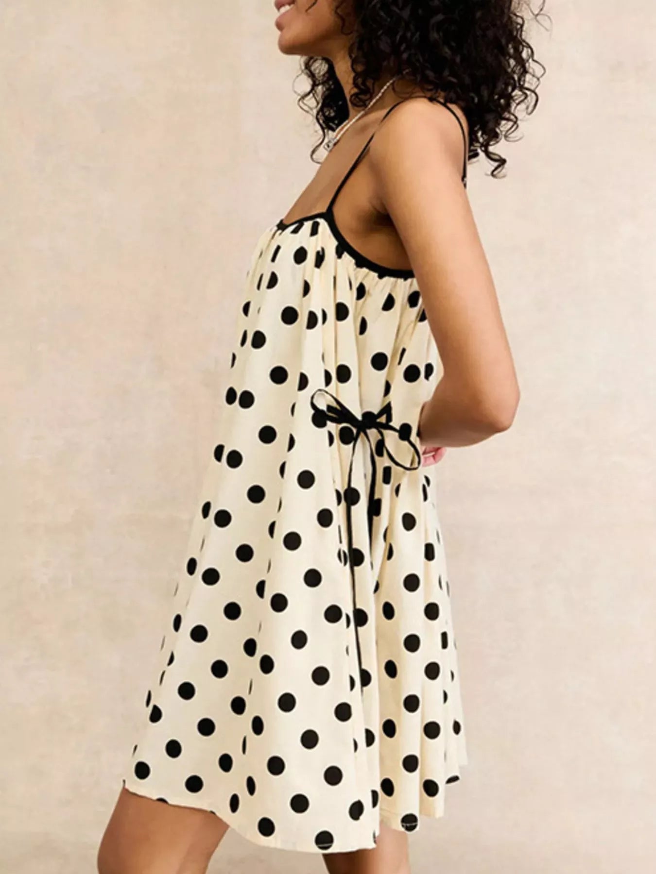 Polka Dot Spaghetti Strap Mini Dress