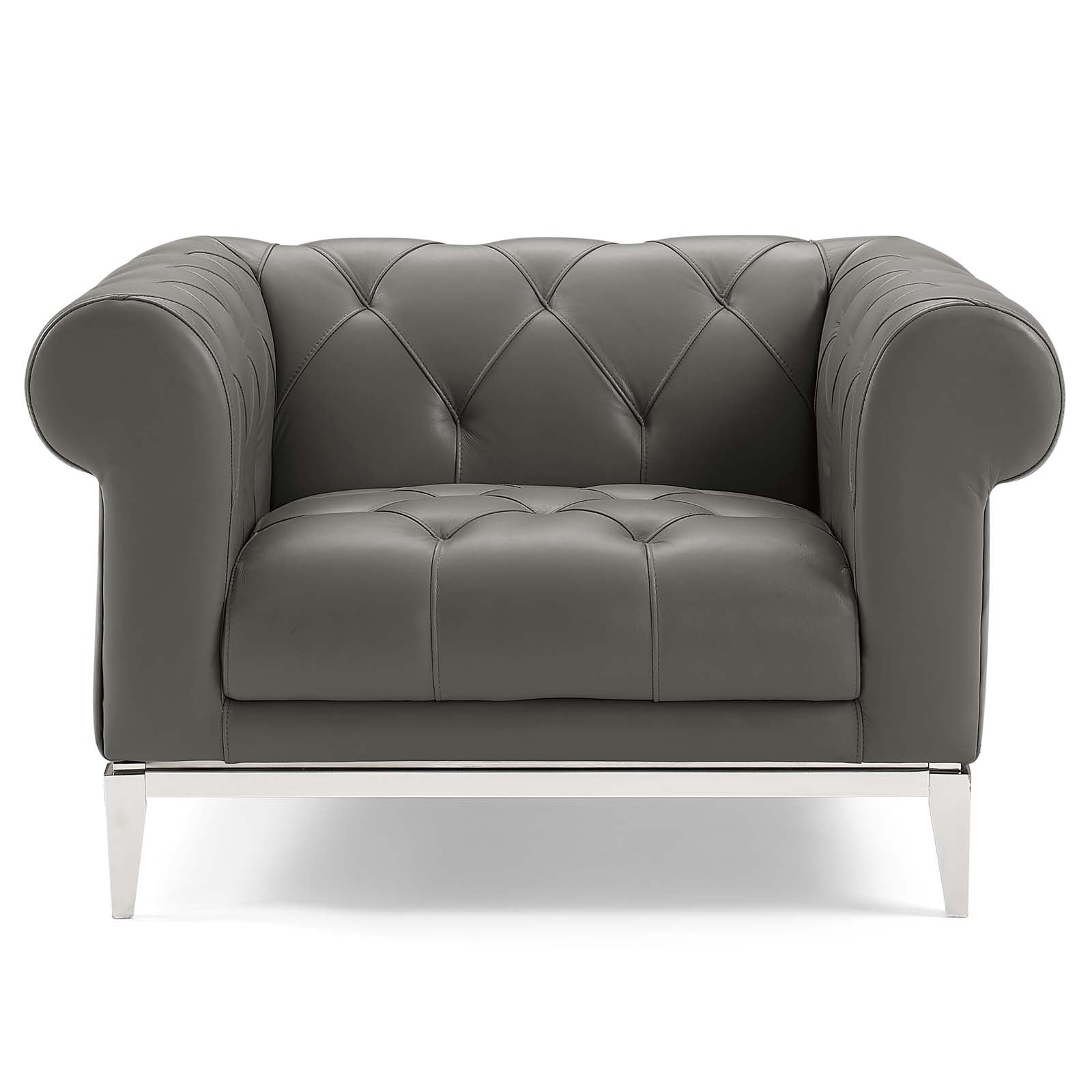 Idyll Tufted Button Upholstered Leather Chesterfield Armchair by Modway