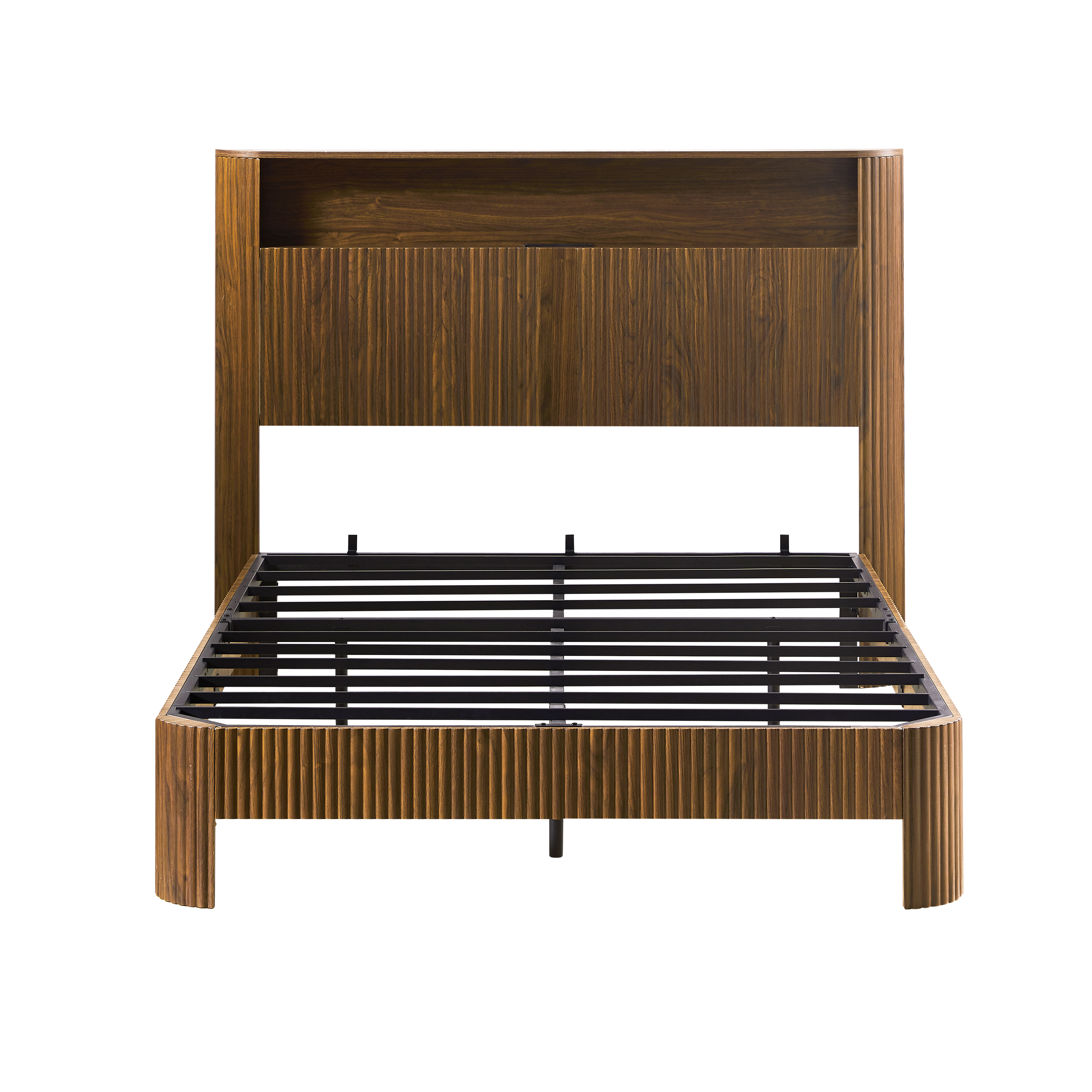 Full Extra Long Size Bed Frame with Storage Headboard