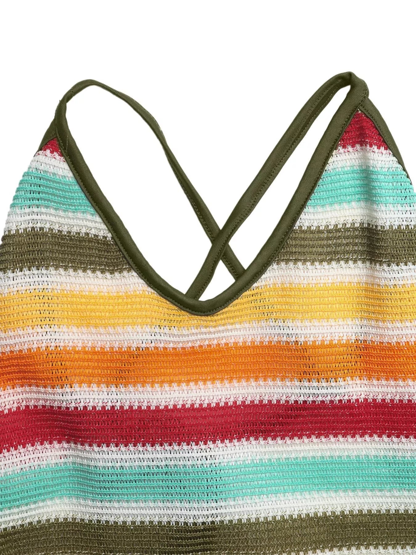 Striped Bodycon Knit Midi Dress