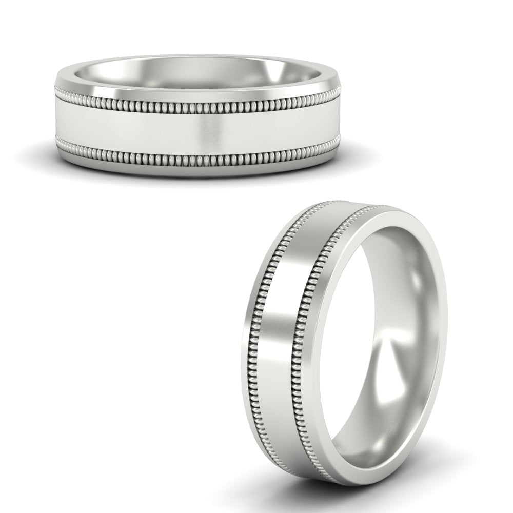 Mens Band Double Milgrain