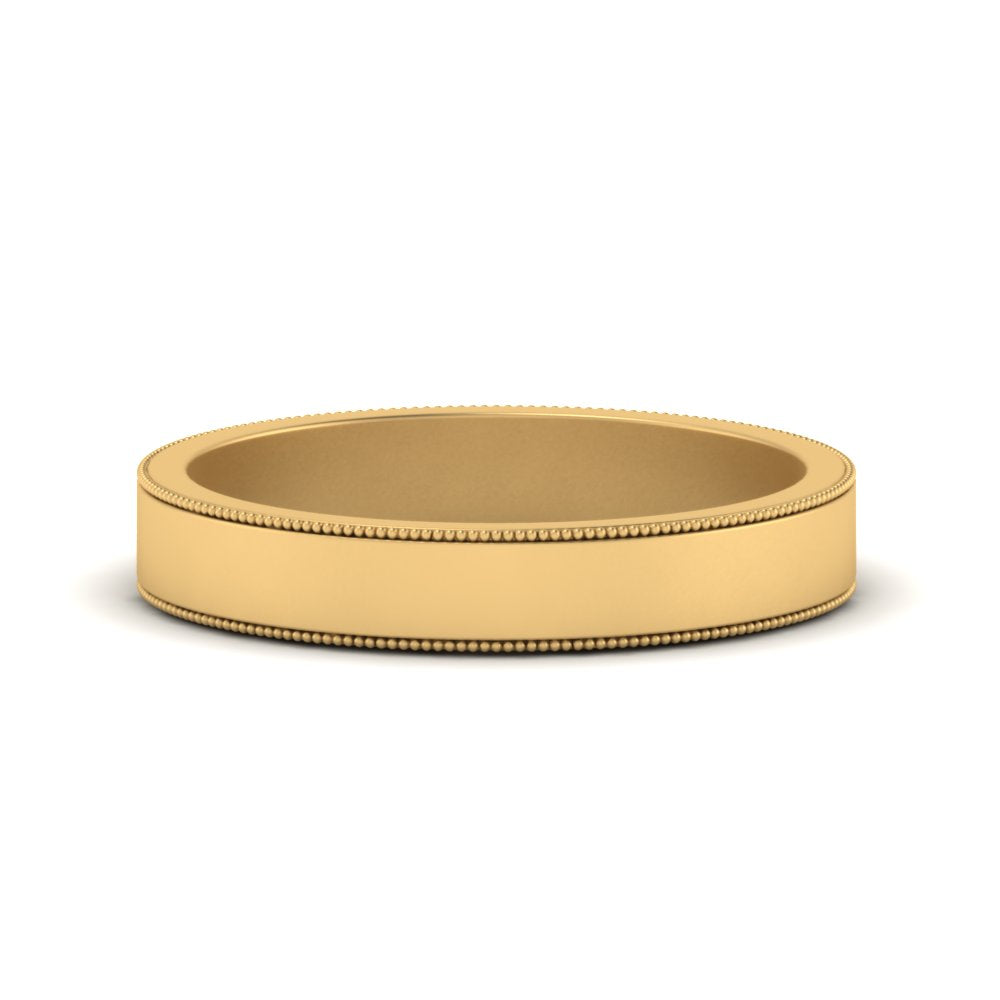 Flat Milgrain Mens Wedding Band