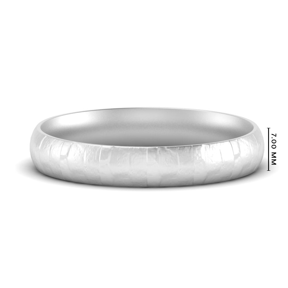 Lightweight Rock Texture Mens Wedding Band