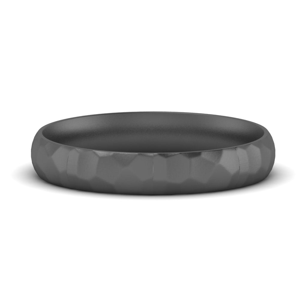 Mens Hammered Comfort Fit Wedding Band