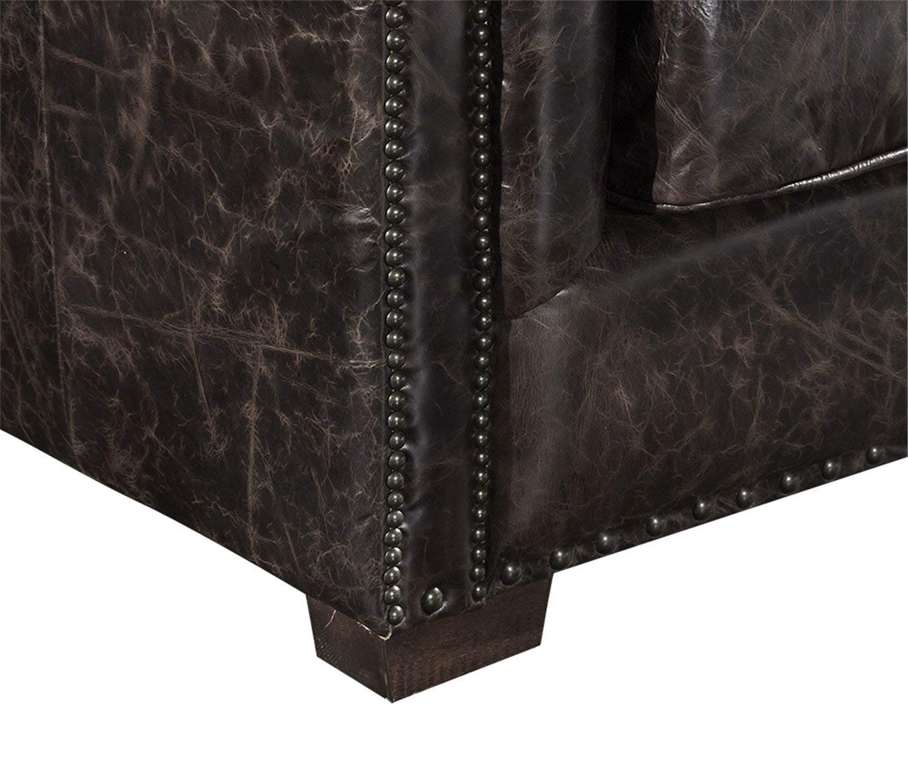 Tuxedo Leather Sofa - Dark Brown