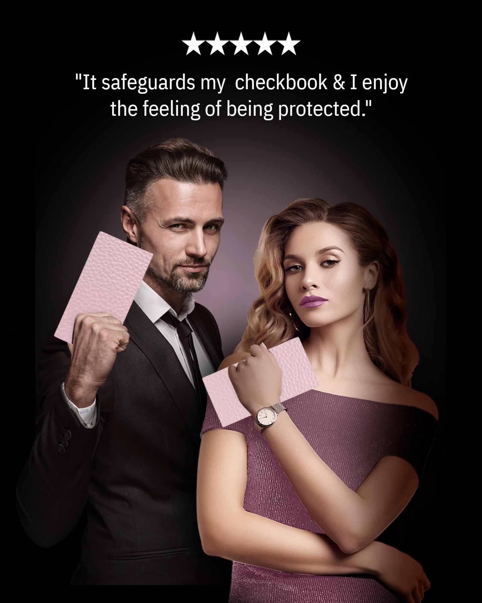 Genuine Leather Checkbook Cover – Card Slots, RFID Blocking