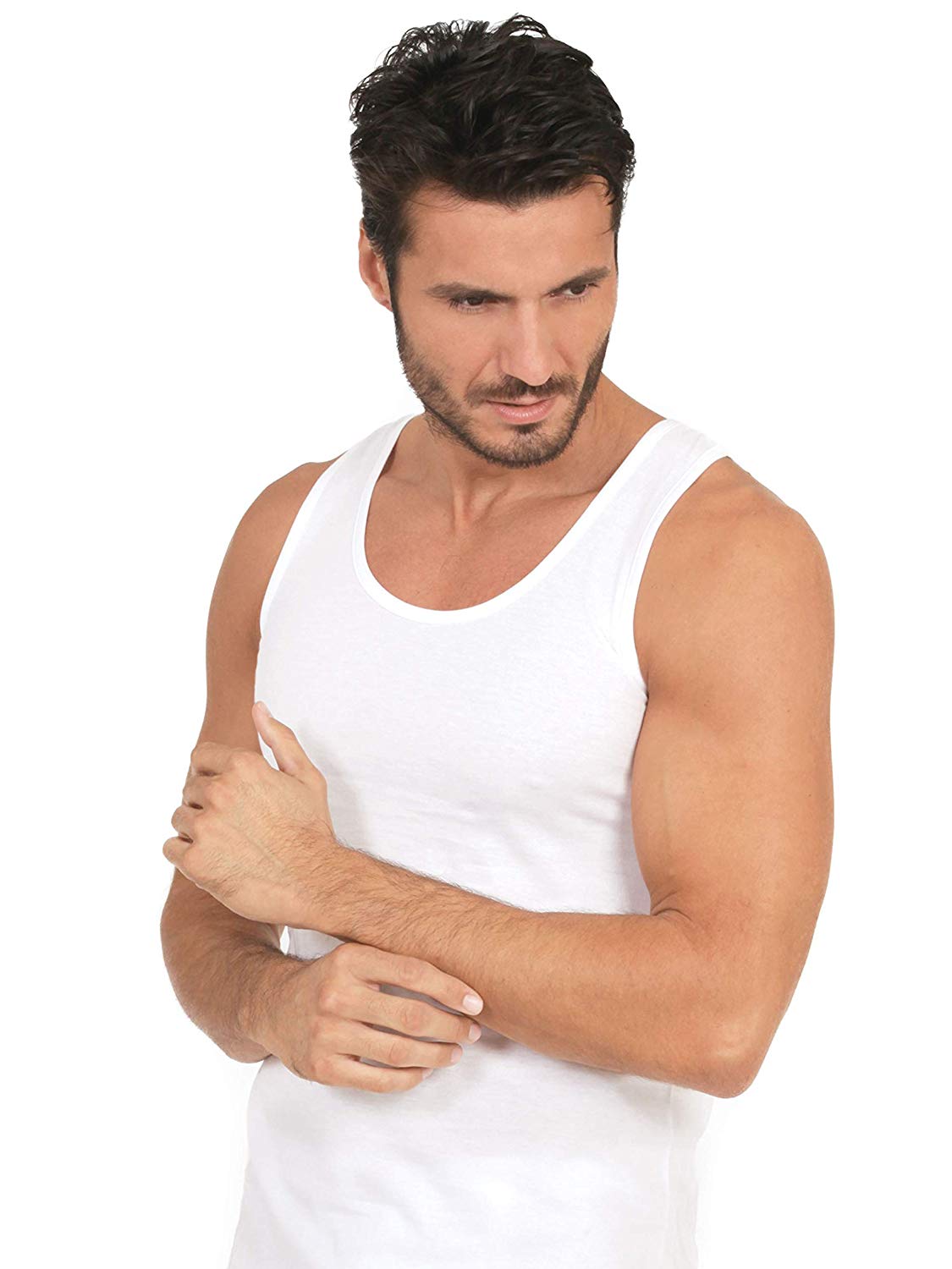 MaRe Luxury Italian Underwear 100% Mako Cotton Men's Sleeveless Muscle Tank Top Made in Italy (3260)