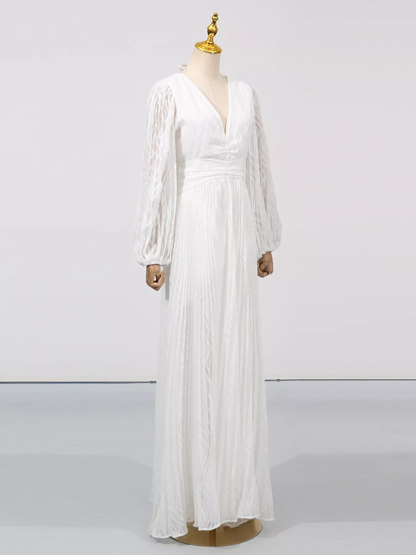 V-Neck Long Sleeve Maxi Dress