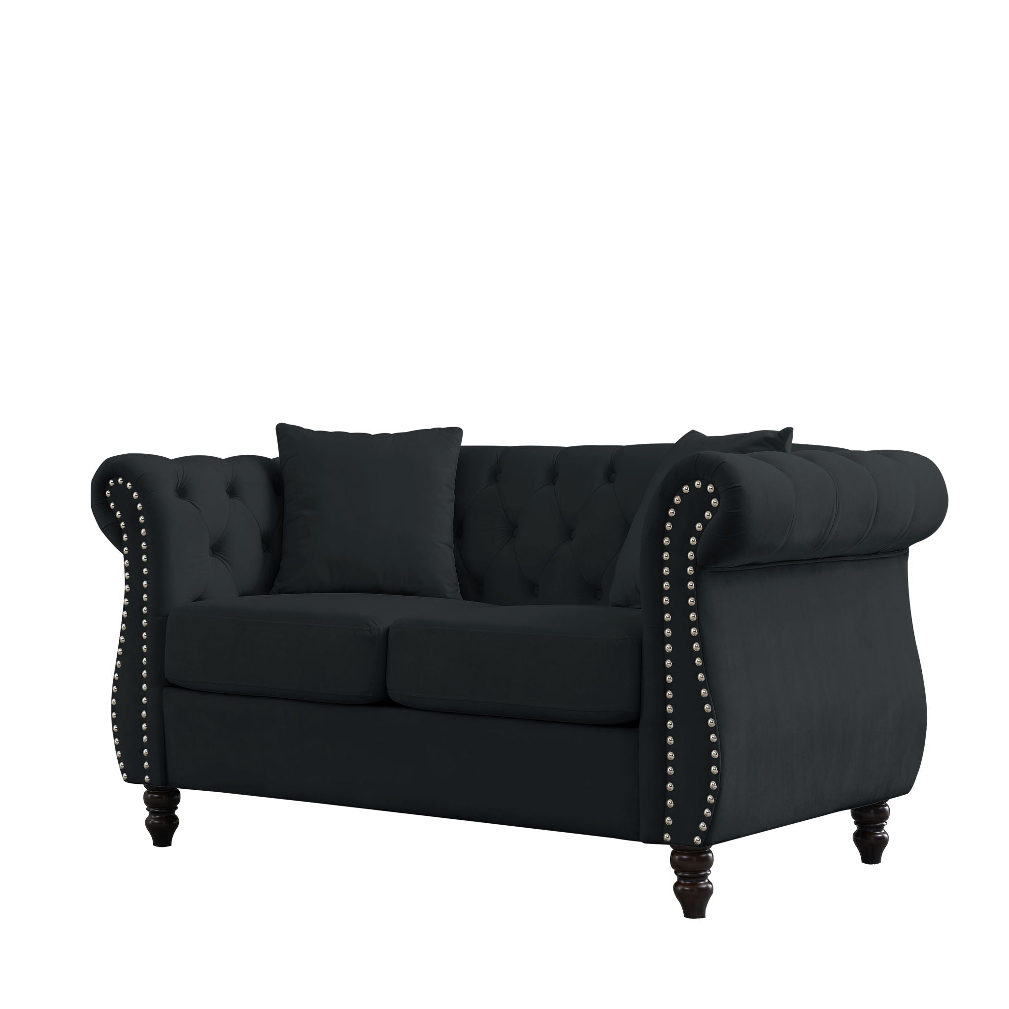 Chesterfield Sofa With Rolled Arms And Nailhead Trim