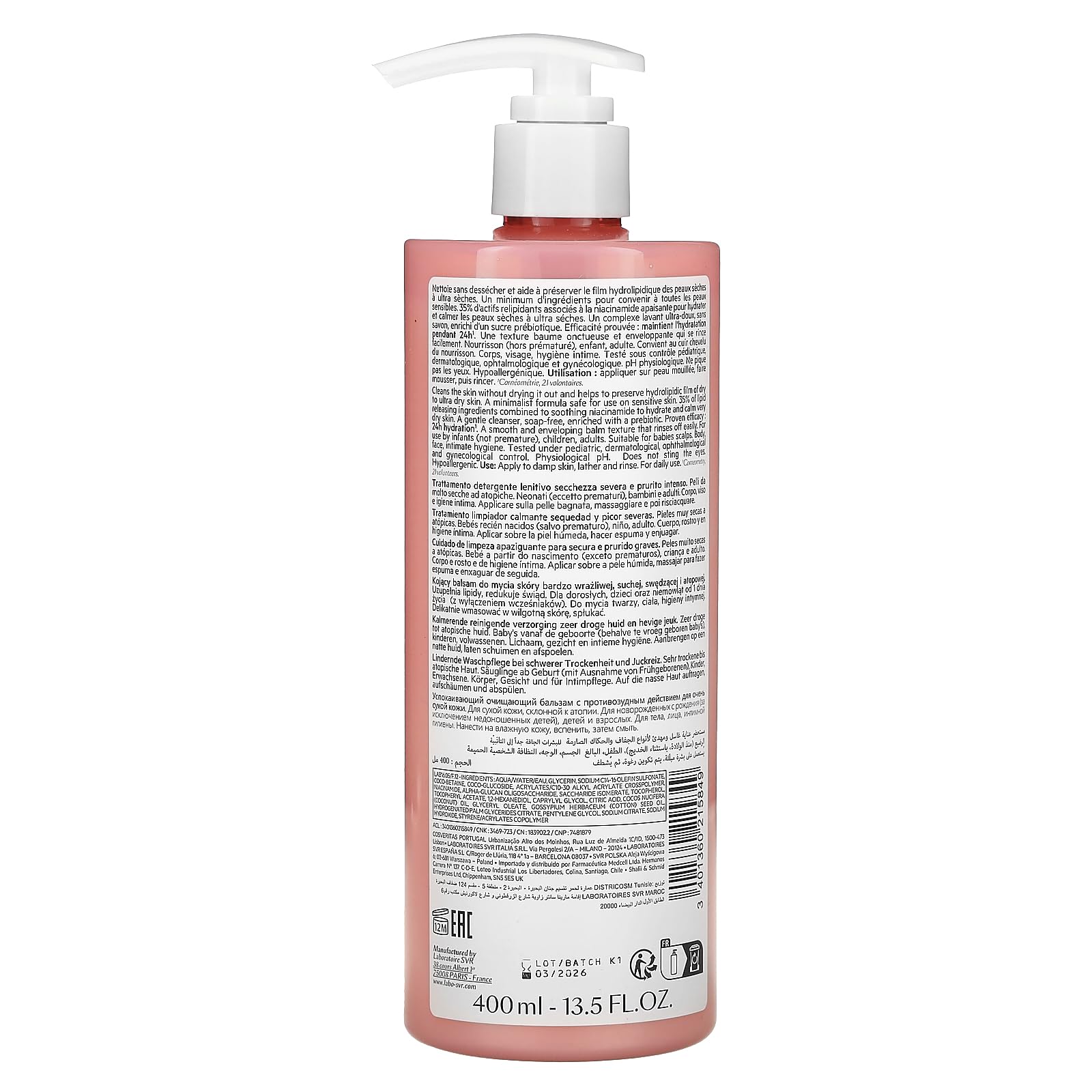 Svr Topialyse Huile Lavante 1L - Lavender Scented Cleansing Oil for Sensitive Skin, Natural Skincare