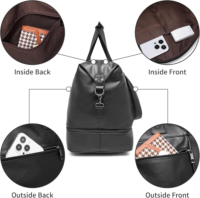 Men's Vegan Leather Travel Bag – Professional Laptop Carry