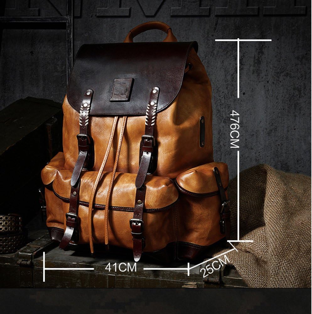 The Executive Traveler — Full-Grain Leather Heritage Backpack in Cognac Brown