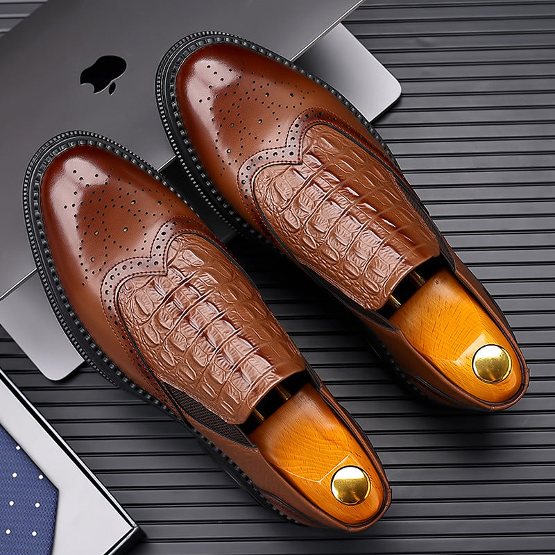 Mens Casual Dress Slip-on Leather Shoes