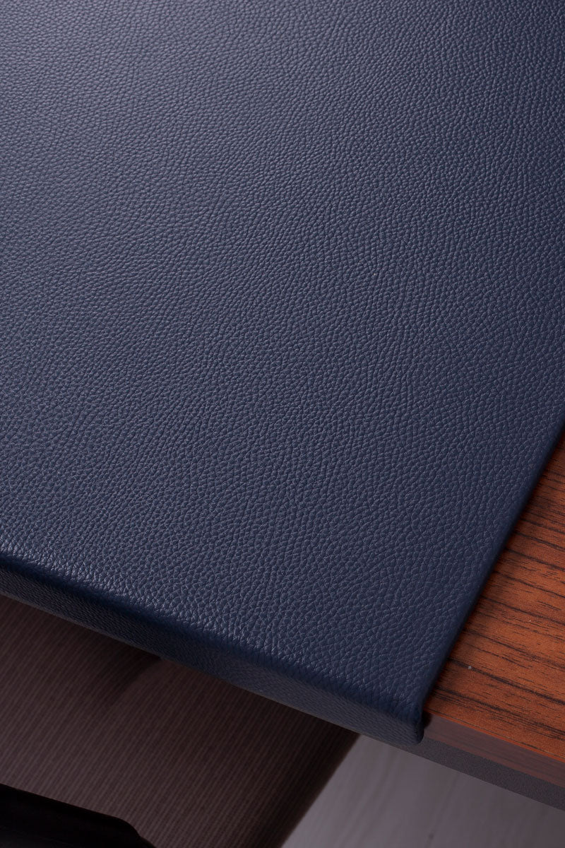 Premium Faux Leather Desk Mat Navy Edge Protection Limited