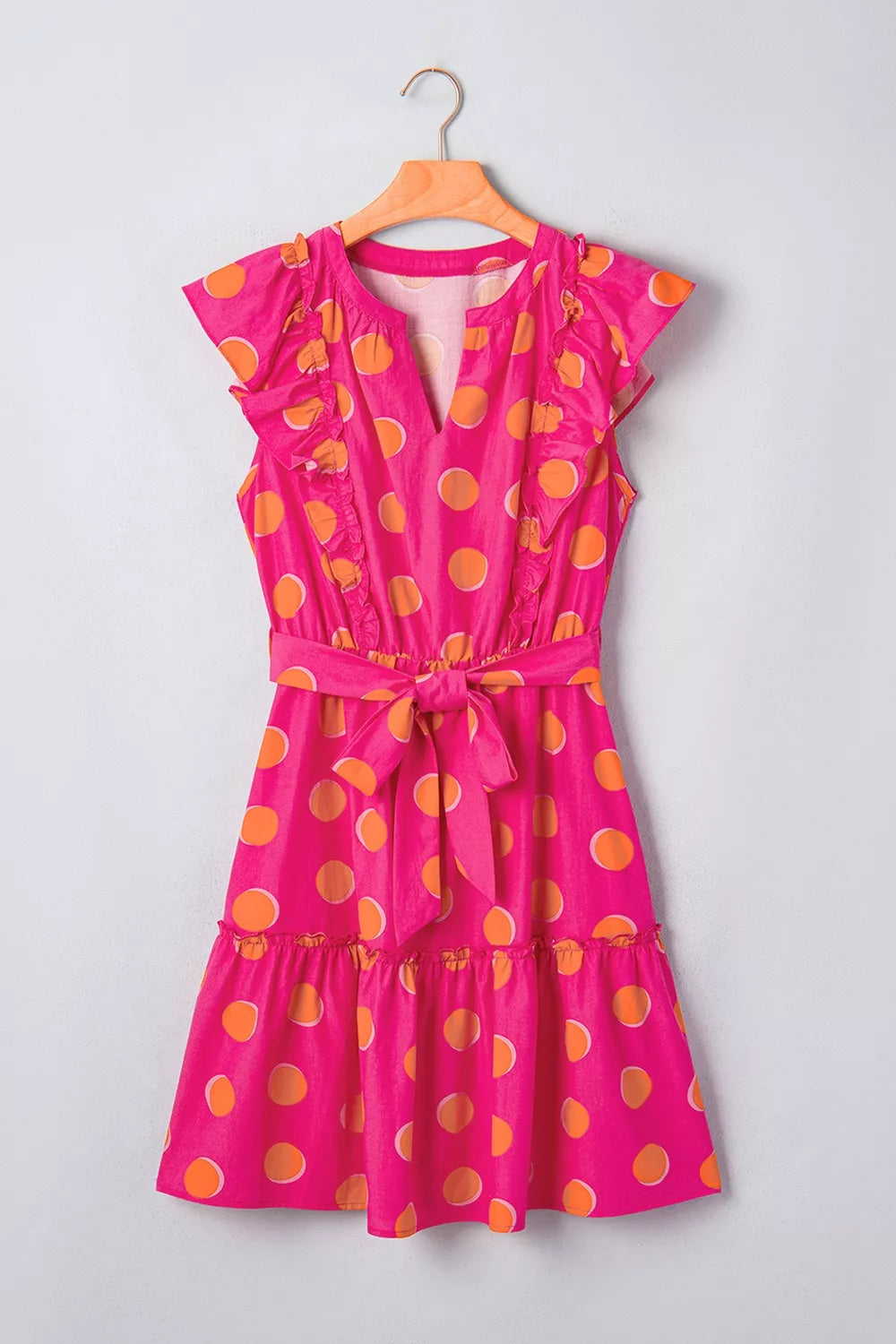 Ruffle Sleeve Polka Dot Mini Dress
