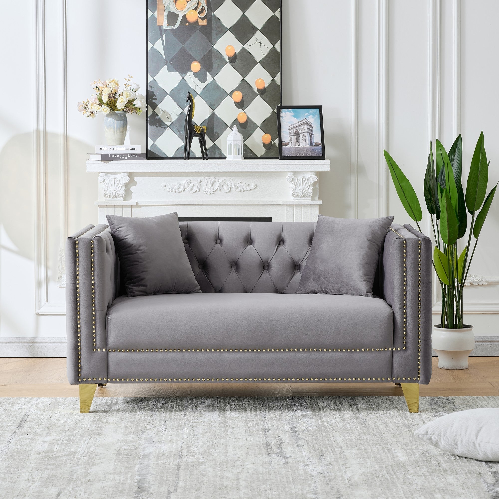 Chesterfield Velvet Sofa - 3+2 Seater Deep Seat Sofa