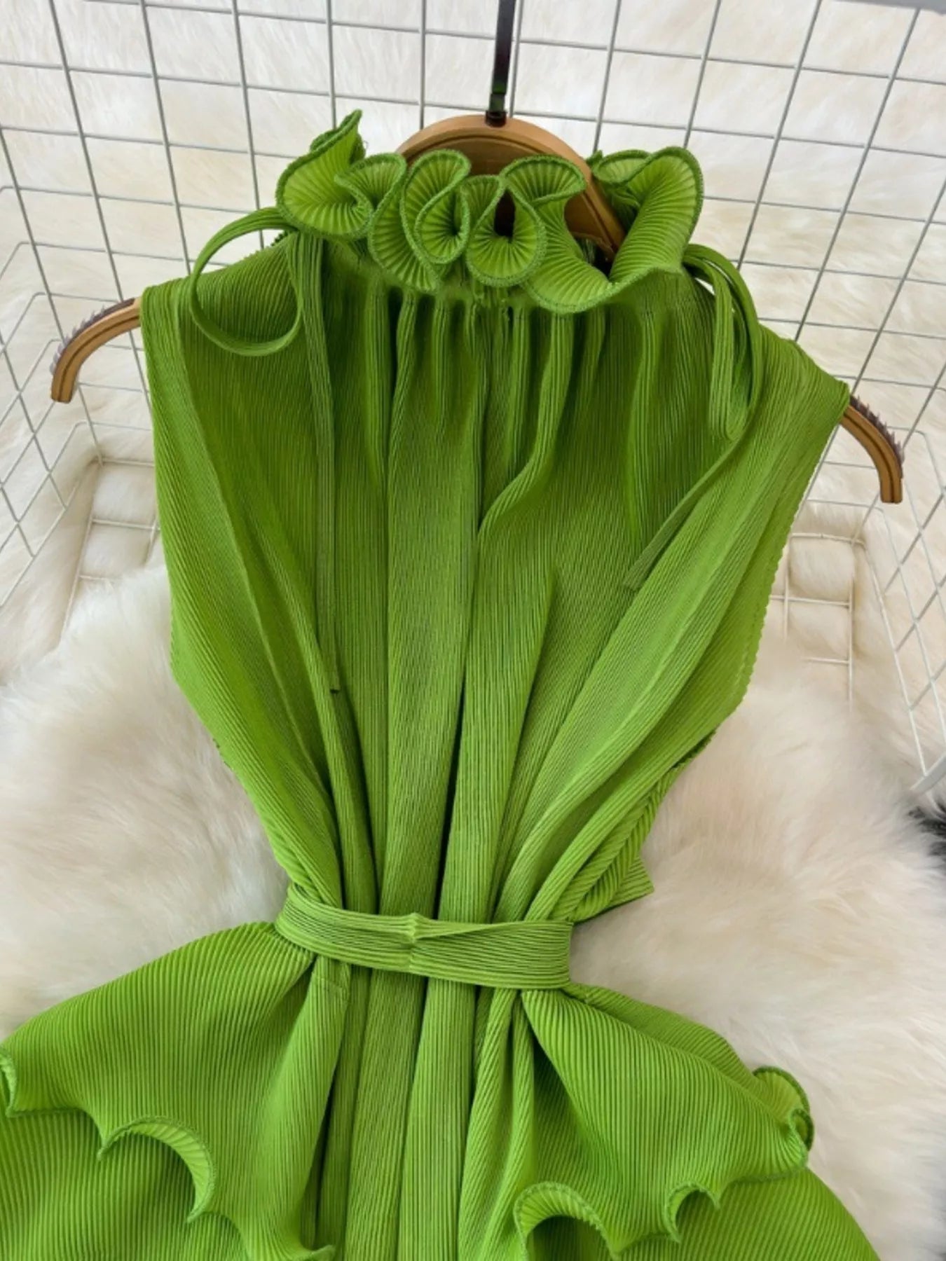 Ruffled Tiered Sleeveless Midi Dress